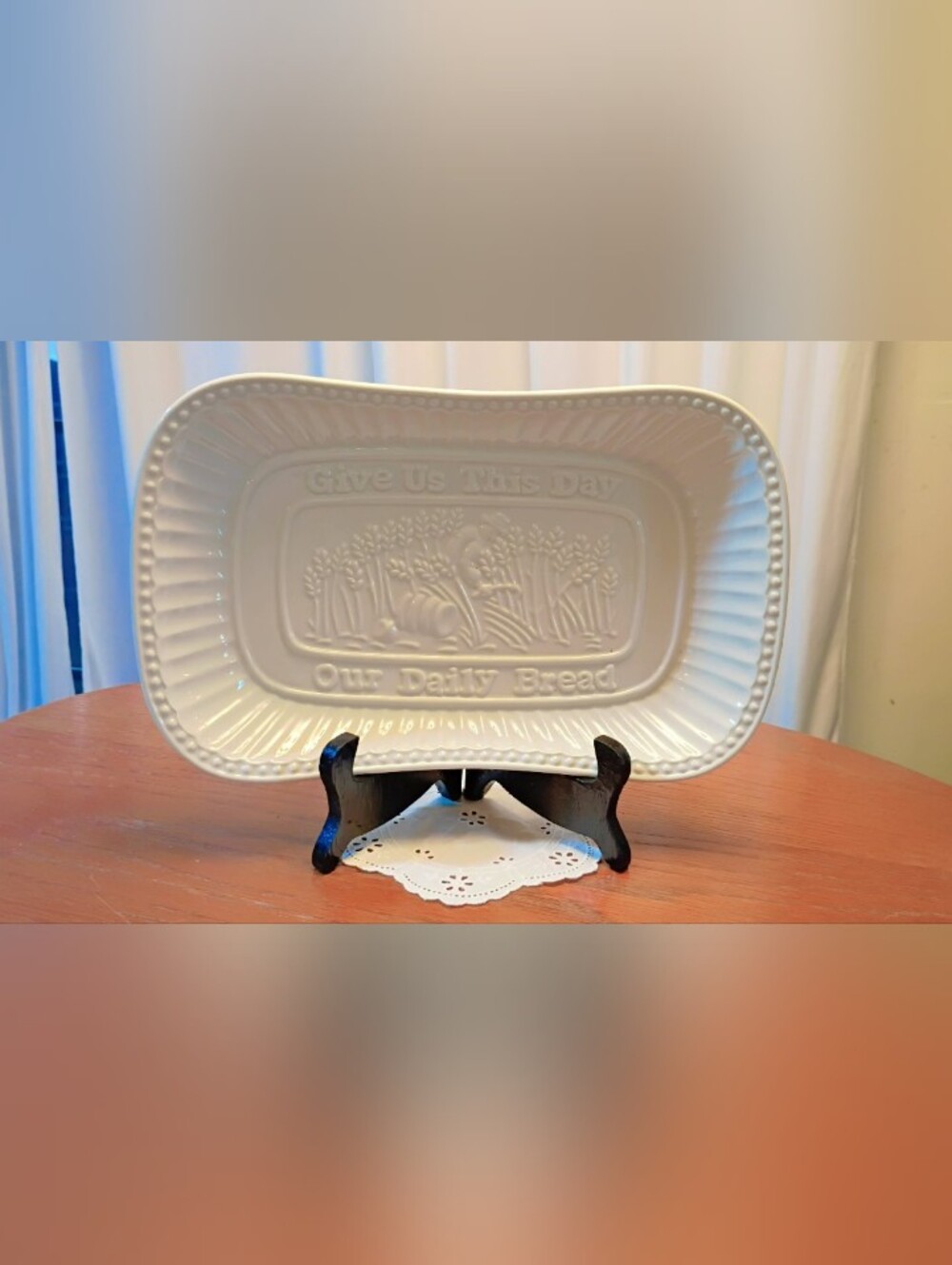 Siena by Godinger GIVE US THIS DAY OUR DAILY BREAD Embossed Serving Dish